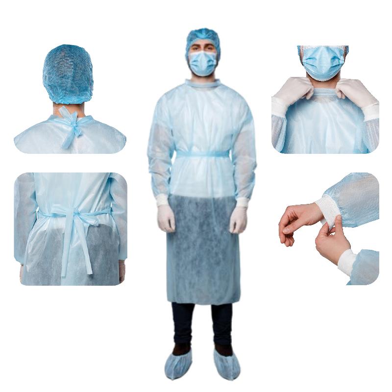 Халат хірургічний, довжина 100cm(см), з манжетами, розмір універсальний, спанбонд 30g/m2(г/м2), стерильний, одноразового використання,ТМ «АХІЛЛ»